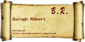 Balogh Róbert névjegykártya
