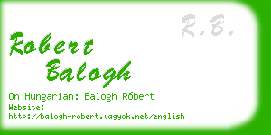 robert balogh business card
