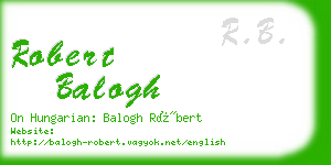 robert balogh business card